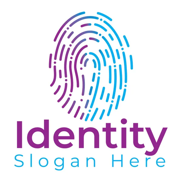 Fingerprint Vector Template Design Identity Logo Design — Stock Vector