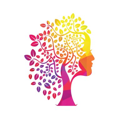 Woman Tree Vector Template Design. Woman Face Leaf Vector Design. vector Woman Tree Vector Template Design. Woman Face Leaf Vector Design. vector