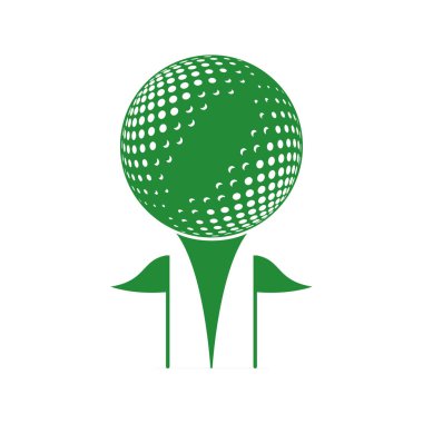 Top tasarımlı golf logosu. Golf ekipmanları şirketleri için kullanılabilir..