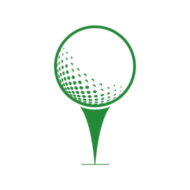 Top tasarımlı golf logosu. Golf ekipmanları şirketleri için kullanılabilir..