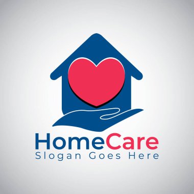 House Care logosu konsept vektörü, ev ve aşk logosu şablonu dizayn etti.
