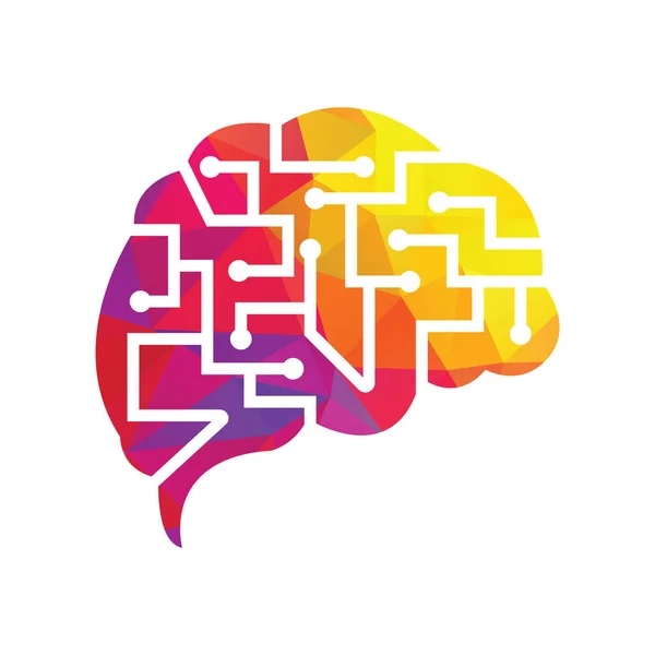 Design Des Gehirnverbindungslogos Digitale Gehirn Logo Vorlage Neurologie Logo Think — Stockvektor