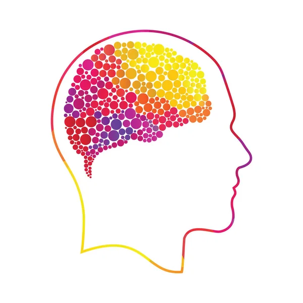 Голова Пузырьками Мозга Векторной Иллюстрации Дизайн Значок Вектора Мозга Человека — стоковый вектор