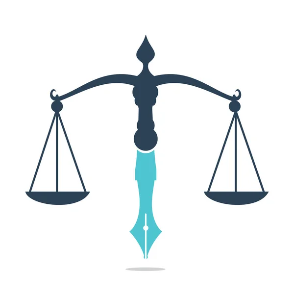 Logotipo Ley Vector Con Equilibrio Judicial Simbólico Escala Justicia Una — Vector de stock