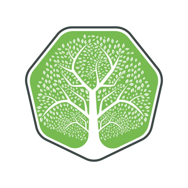 Heavy Green Tree Vector Template Design Tree Vector Design — Stock Vector