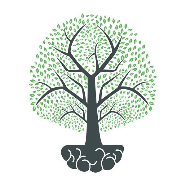 Diseño Del Logotipo Tree Grow Árbol Pesado Creciendo Dentro Del — Vector de stock