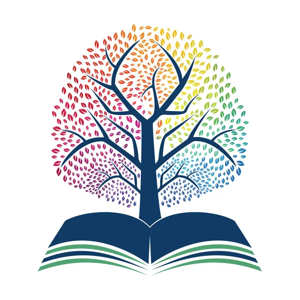 图书树向量模板设计 书刊上的教育树 — 图库矢量图片