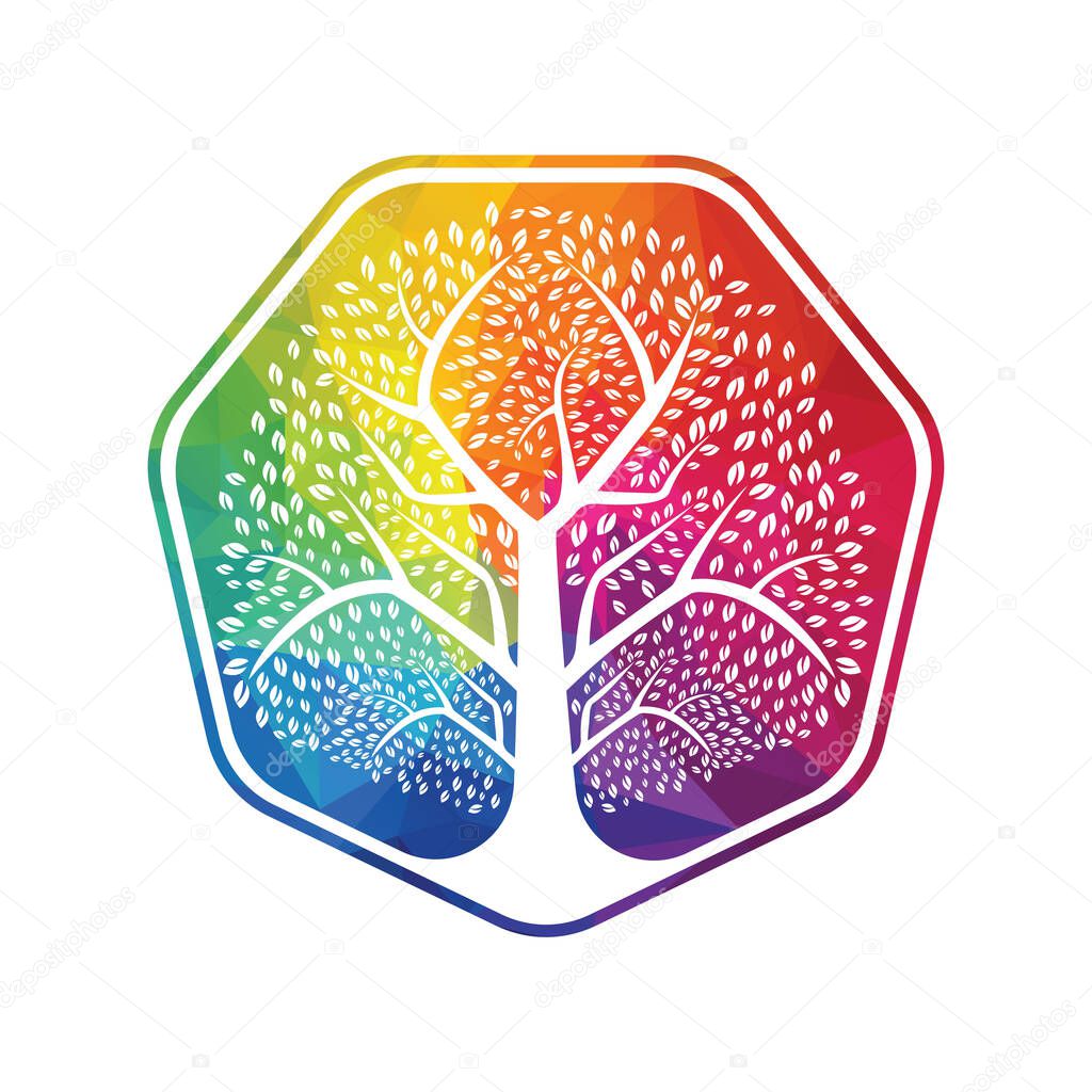 Heavy Green Tree Vector Template Design. Tree Vector Design.