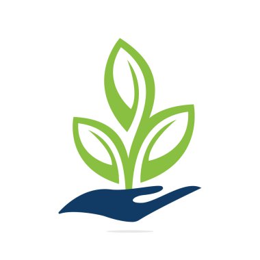 Elle Vektör Logosu Tasarımı. Doğal Ürünler Logosu. Kozmetik ikonu. Spa logosu.