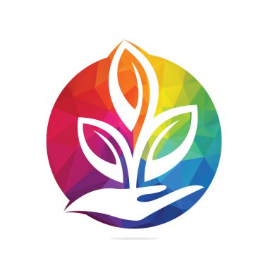 Elle Vektör Logosu Tasarımı. Doğal Ürünler Logosu. Kozmetik ikonu. Spa logosu.