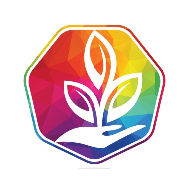 Elle Vektör Logosu Tasarımı. Doğal Ürünler Logosu. Kozmetik ikonu. Spa logosu.