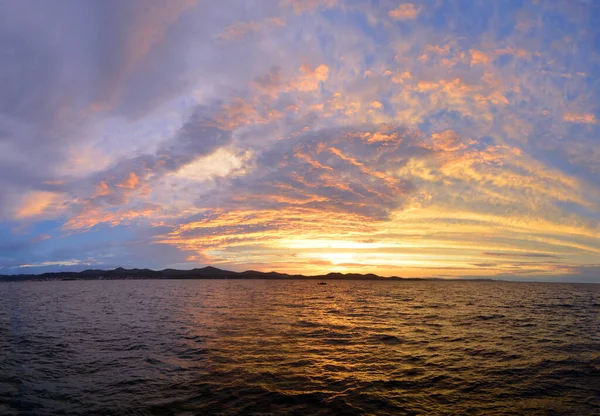 Удивительный Закат Восход Море Задаре Хорватия — стоковое фото