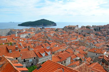 Dubrovnik 'teki Eski Kent' in iç görünümü (Hırvatistan)