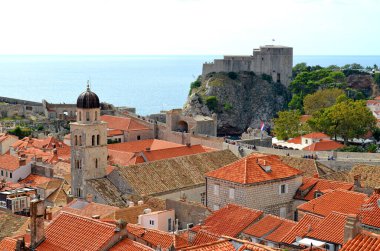 Dubrovnik 'teki Eski Kent İçişleri Hava Görüntüsü (Hırvatistan)