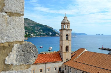 Dubrovnik 'teki (Hırvatistan) Eski Kent İç Kulesi (Kilise) Manzarası)