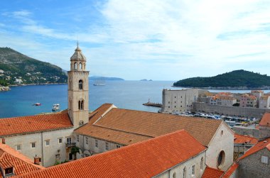 Dubrovnik 'teki (Hırvatistan) Eski Kent İç Kulesi (Kilise) Manzarası)