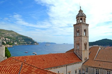 Dubrovnik 'teki (Hırvatistan) Eski Kent İç Kulesi (Kilise) Manzarası)