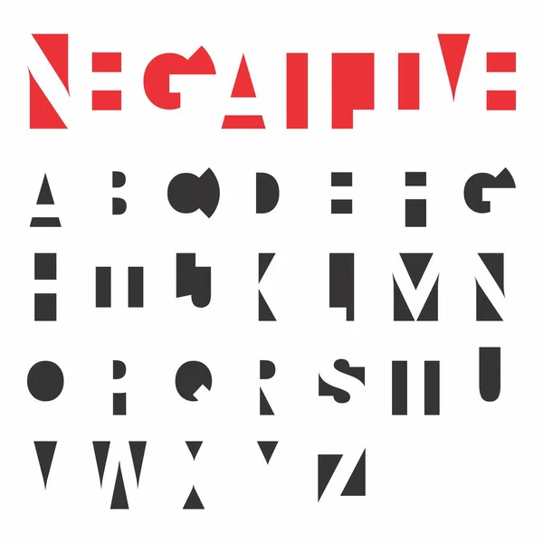 Negative Space Sans Serif Font Vector Typeface Uppercase Decorative Typography — Stock Vector