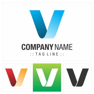 V Harfi (Typography) Vektör Sembol Şirketi Logosu (Logotype). 3d Geometrik Kağıt Katmanı (Origami) Katmanlı Spiral Biçim Simgesi İllüstrasyonu. Zarif Kimlik Tasarım Fikri Markası Şablonu.