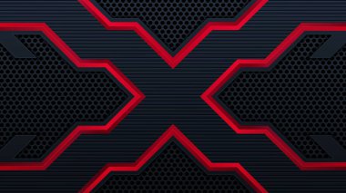 Soyut metalik kırmızı arkaplan ve kontrast çizgileri. Soyut vektör grafik broşür tasarımı. Çerçeve teknolojisi yenilik kavramı .