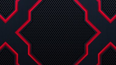 Kontrastlı kırmızı çizgili siyah arka plan. Soyut vektör grafik broşürü tasarımı