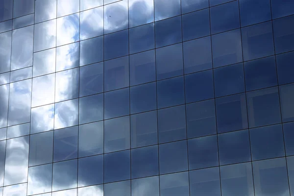 Textur Muster Hintergrund Spiegelung Fensterbau Blaue Fenster Den Fenstern Spiegelnde — Stockfoto