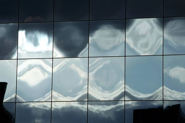 Textur Muster Hintergrund Spiegelung Fensterbau Blaue Fenster Den Fenstern Spiegelnde — Stockfoto