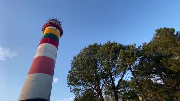 Vuurtoren Nida Litouwen Nida Lighthouse Ligt Nida — Stockvideo
