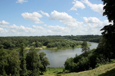 Birstonas, Litvanya 'daki Nemunas Nehri' nin güzel yeşil nehri.
