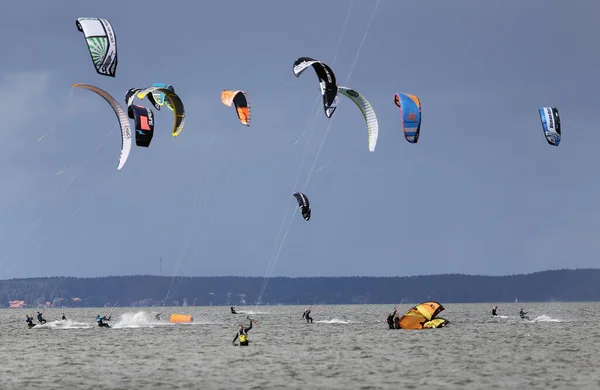 Power Kites Kursiu Lagoon Svencele Litouwen — Stockfoto