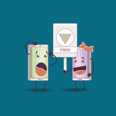 karikatür akıllı telefonlar tasarım
