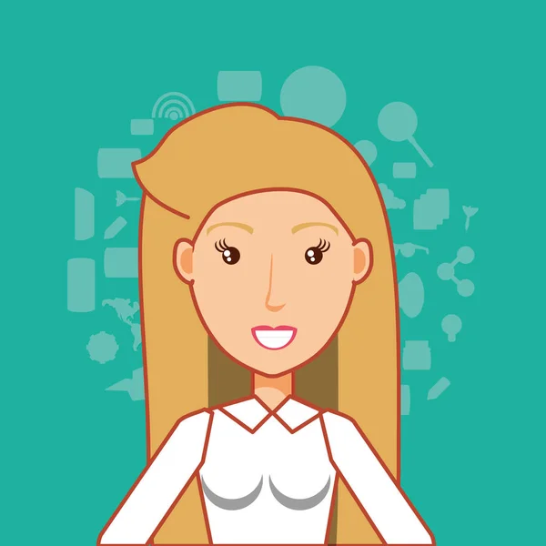 Cartoon vrouw pictogram — Stockvector