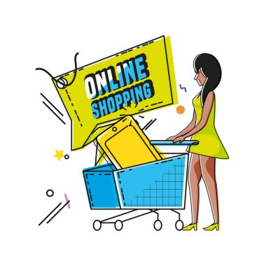 simgeleri çevrimiçi alışveriş ile karakter kadın