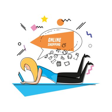 simgeleri çevrimiçi alışveriş ile karakter kadın