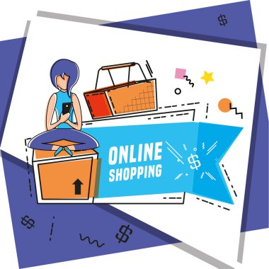 simgeleri çevrimiçi alışveriş ile karakter kadın