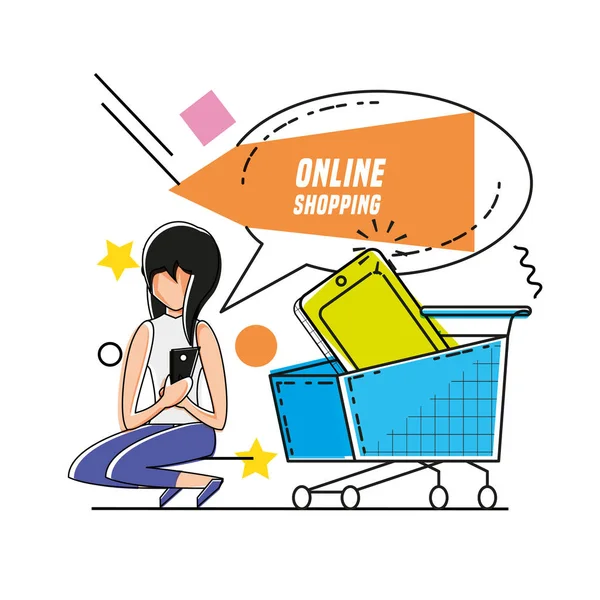 simgeleri çevrimiçi alışveriş ile karakter kadın