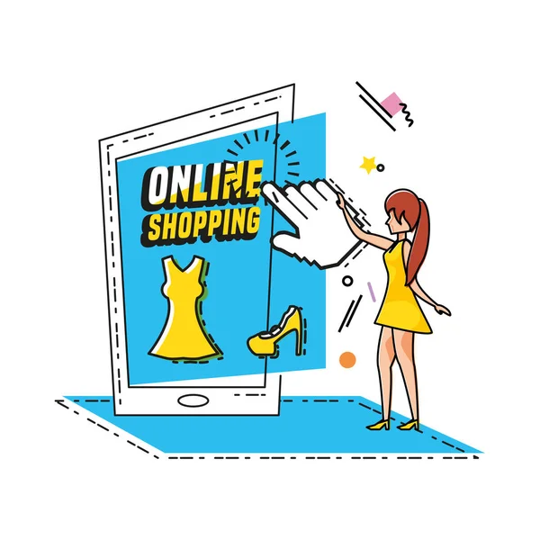 simgeleri çevrimiçi alışveriş ile karakter kadın