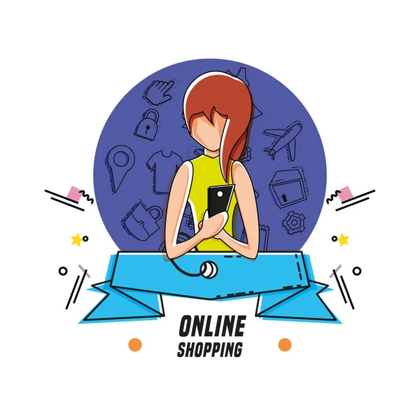 simgeleri çevrimiçi alışveriş ile karakter kadın