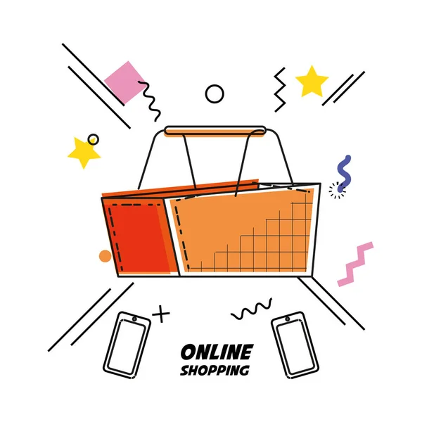 Shopping basket buy online icon — Stock Vector