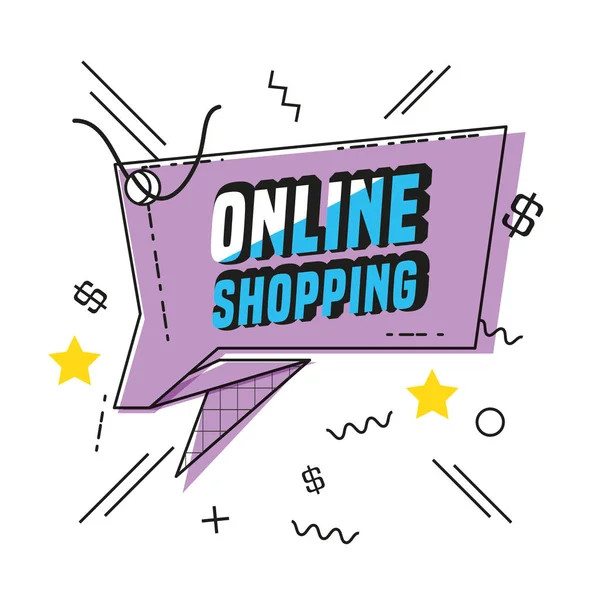 Einkaufen online kommerziellen Tag — Stockvektor