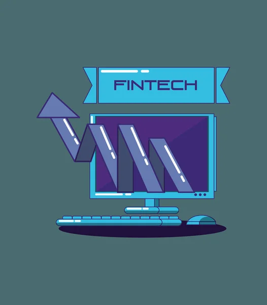 Diseño de tecnología financiera — Archivo Imágenes Vectoriales