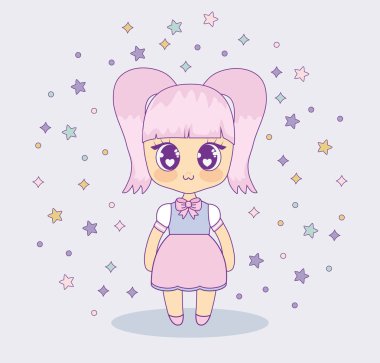 Kawaii anime kız tasarım