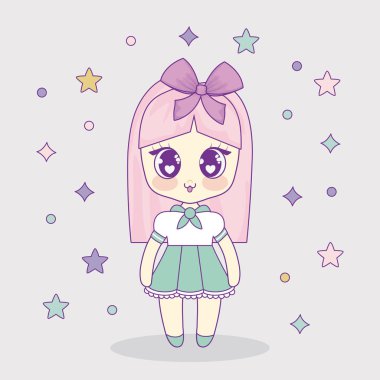 Kawaii anime kız tasarım