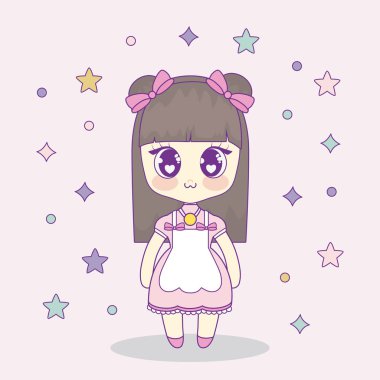 Kawaii anime kız tasarım