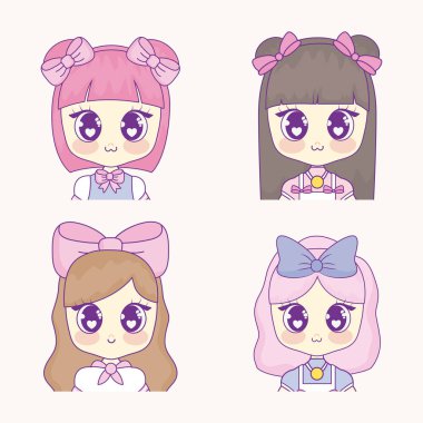 Kawaii anime kız tasarım