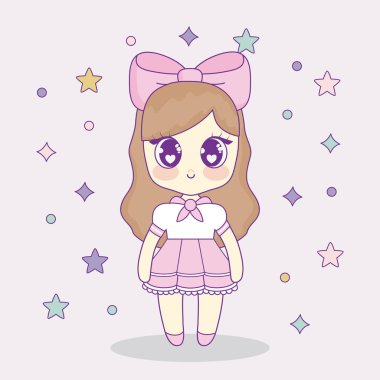 Kawaii anime kız tasarım