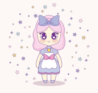 Kawaii anime kız tasarım