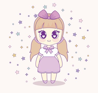 Kawaii anime kız tasarım