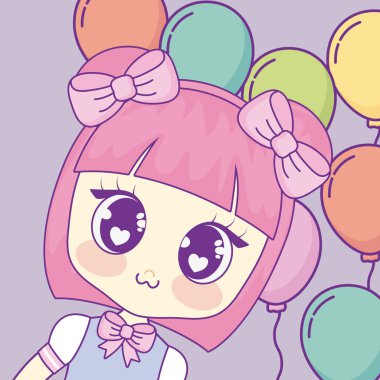 Kawaii anime kız tasarım