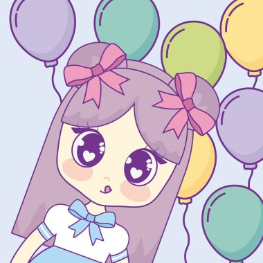 Kawaii anime kız tasarım